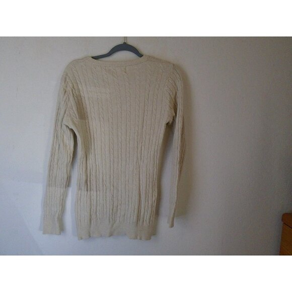For G and PL Soft Cable Knit Sweater Sz Large Heathered Beige Color Long Sleeve - Picture 4 of 5